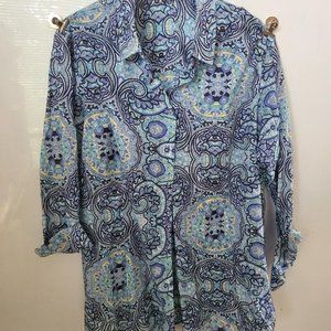 Cold Water Creek Blue Paisley